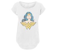 F4NT4STIC T-shirt 'DC Comics Superhelden Wonder Woman Gaze' turquoise / jaune / noir / blanc, Taille L
