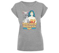 F4NT4STIC T-shirt 'DC Comics Superhelden Wonder Woman Posing' gris chiné / mélange de couleurs, Taille XS