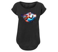 F4NT4STIC T-shirt 'DC Comics The Flash Sparks and Flash' bleu néon / orange / rouge / noir, Taille XL