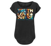F4NT4STIC T-shirt 'DC Comics Wonder Woman 84 Diana Truth Love Justice ' bleu / jaune clair / orange foncé / noir, Taille XL
