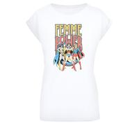 F4NT4STIC T-shirt 'DC Comics Wonder Woman Femme Power' bleu / jaune / rouge pastel / blanc, Taille L