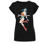 F4NT4STIC T-shirt 'DC Comics Wonder Woman Jump' beige / bleu clair / jaune / rouge / noir, Taille 4XL
