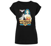 F4NT4STIC T-shirt 'DC Comics Wonder Woman Posing' turquoise / jaune clair / noir / blanc, Taille 4XL