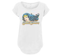 F4NT4STIC T-shirt 'DC Comics Wonder Woman Smile' beige / jaune / noir / blanc chiné, Taille XL
