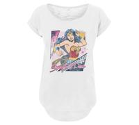 F4NT4STIC T-shirt 'DC Comics Wonder Woman Strength & Power' bleu / jaune / rose clair / blanc, Taille 4XL