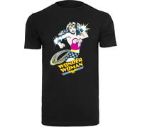 F4NT4STIC T-Shirt 'DC Comics Wonder Woman Vintage Lasso' citron vert / fuchsia / noir / blanc, Taille L