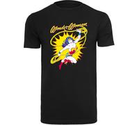 F4NT4STIC T-Shirt 'DC Comics Wonder Woman Vintage Leap' jaune / rouge / noir / blanc, Taille M