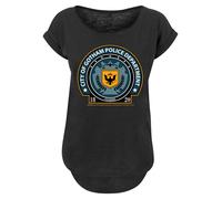 F4NT4STIC T-shirt 'DC Comis Superhelden Batman Gotham Police Dept' bleu foncé / orange / noir / blanc, Taille S