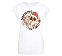 F4NT4STIC T-shirt 'Dead inside but jolly AF Christmas' mélange de couleurs / blanc, Taille S