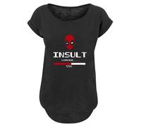 F4NT4STIC T-shirt 'Deadpool Insult Loading' rouge foncé / noir / blanc, Taille XS