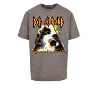 F4NT4STIC T-Shirt 'Def Leppard Hysteria' jaune / gris / blanc cassé, Taille XL