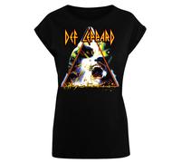 F4NT4STIC T-shirt 'Def Leppard Hysteria' vert clair / orange / noir / blanc, Taille S