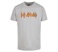 F4NT4STIC T-Shirt 'Def Leppard' jaune / gris / rouge, Taille XS