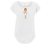 F4NT4STIC T-shirt 'Die Familie Feuerstein Wilma Flintstone Classic Pose' beige / orange / noir / blanc, Taille S