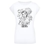 F4NT4STIC T-shirt 'Die Schöne Und Das Biest' noir / blanc, Taille XL