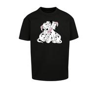 F4NT4STIC T-Shirt 'Disney 101 Dalmatians Puppy Love' éosine / noir / blanc, Taille L
