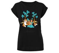 F4NT4STIC T-shirt 'Disney Aladdin Jasmine Abu Rajah Beach' turquoise / orange / noir / blanc, Taille S