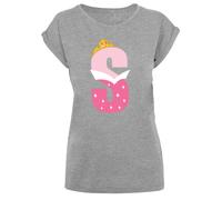 F4NT4STIC T-shirt 'Disney Alphabet S Is For Sleeping Beauty' gris chiné / rose / rose clair / blanc, Taille XS