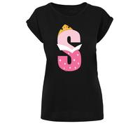 F4NT4STIC T-shirt 'Disney Alphabet S Is For Sleeping Beauty' jaune / rose / noir / blanc, Taille XS