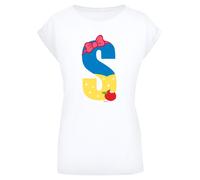F4NT4STIC T-shirt 'Disney Alphabet S Is For Snow White Schneewittchen' bleu / jaune / rose / blanc, Taille M