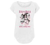 F4NT4STIC T-shirt 'Disney Bad Girls Have More Fun' rose / rose pastel / noir / blanc, Taille 4XL