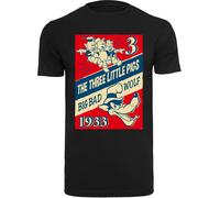 F4NT4STIC T-Shirt 'Disney Die Drei Kleinen Schweinchen' bleu foncé / jaune pastel / rouge / noir, Taille 4XL