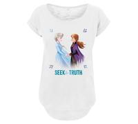 F4NT4STIC T-shirt 'Disney Frozen 2 Elsa And Anna Seek The Truth' bleu clair / caramel / violet / blanc, Taille 4XL
