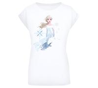 F4NT4STIC T-shirt 'Disney Frozen 2 Elsa Nokk Silhouette' beige / bleu / bleu clair / blanc, Taille M