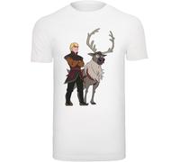 F4NT4STIC T-Shirt 'Disney Frozen 2 Sven And Kristoff' marron / gris clair / bourgogne / blanc, Taille XXL