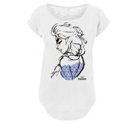 F4NT4STIC T-shirt 'Disney Frozen Elsa Sketch Mono' bleu / noir / blanc, Taille S
