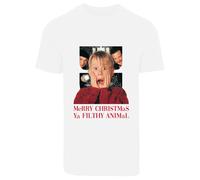 F4NT4STIC T-Shirt 'Disney Home Alone Merry Christmas Ya Filthy' nude / rouge carmin / noir / blanc, Taille XL