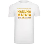 F4NT4STIC T-Shirt 'Disney König der Löwen Hakuna Matata' bleu foncé / brun foncé / jaune foncé / blanc, Taille M