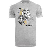 F4NT4STIC T-Shirt 'Disney König der Löwen Movie It's Good To Be King' citron vert / gris chiné / noir / blanc, Taille S