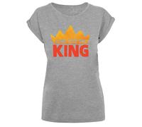 F4NT4STIC T-shirt 'Disney König Der Löwen Movie Long Live The King' jaune d'or / gris chiné / rouge, Taille S