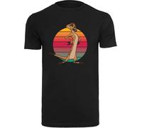 F4NT4STIC T-Shirt 'Disney König Der Löwen Timon Sunset' marron / orange / rose / noir, Taille XS