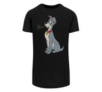 F4NT4STIC T-Shirt 'Disney Lady And The Tramp Spaghetti Heart' écru / bleu fumé / rouge rubis / noir, Taille XXL