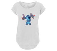 F4NT4STIC T-shirt 'Disney Lilo And Stitch Little Devils' azur / bleu-gris / orange / blanc chiné, Taille 4XL