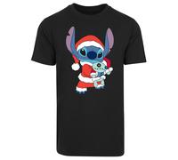F4NT4STIC T-Shirt 'Disney Lilo & Stitch Christmas' bleu-gris / rouge / noir / blanc, Taille XS