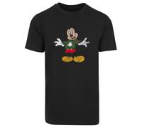 F4NT4STIC T-Shirt 'Disney Micky Mouse Christmas' jaune foncé / vert / rouge / noir, Taille S