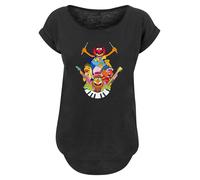 F4NT4STIC T-shirt 'Disney Muppets Dr.Teeth and The Electric Mayhem' marron / orange / noir / blanc, Taille XL