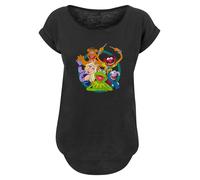 F4NT4STIC T-shirt 'Disney Muppets Group Circle' bleu marine / cognac / vert clair / noir, Taille XS