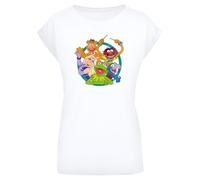 F4NT4STIC T-shirt 'Disney Muppets Group Circle' jaune / vert gazon / violet / blanc, Taille M