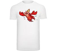 F4NT4STIC T-Shirt 'Disney The Little Mermaid Sebastian Bubbles' jaune / rouge / rouge pastel / blanc, Taille M