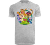 F4NT4STIC T-Shirt 'Disney The Muppets Group Circle' cognac / jaune / gris chiné / vert clair, Taille XS