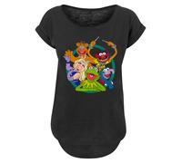 F4NT4STIC T-shirt 'Disney The Muppets Group Circle' vert / violet / orange foncé / noir, Taille XS