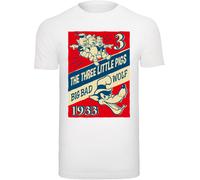 F4NT4STIC T-Shirt 'Disney Three Little Pigs And The Big Bad Wolf' beige / bleu foncé / rouge / blanc, Taille XXXL