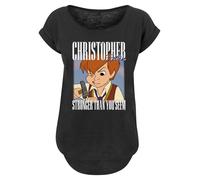 F4NT4STIC T-shirt 'Disney Winnie The Pooh Christopher Robin Montage' marron / violet foncé / noir / blanc, Taille S