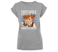 F4NT4STIC T-shirt 'Disney Winnie The Pooh Christopher Robin Montage' mastic / caramel / gris chiné / blanc, Taille 4XL