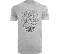 F4NT4STIC T-Shirt 'Disney Winnie The Pooh' gris chiné / noir, Taille XXXL