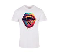 F4NT4STIC T-Shirt 'Drooling Lips' bleu / rose / blanc, Taille XL